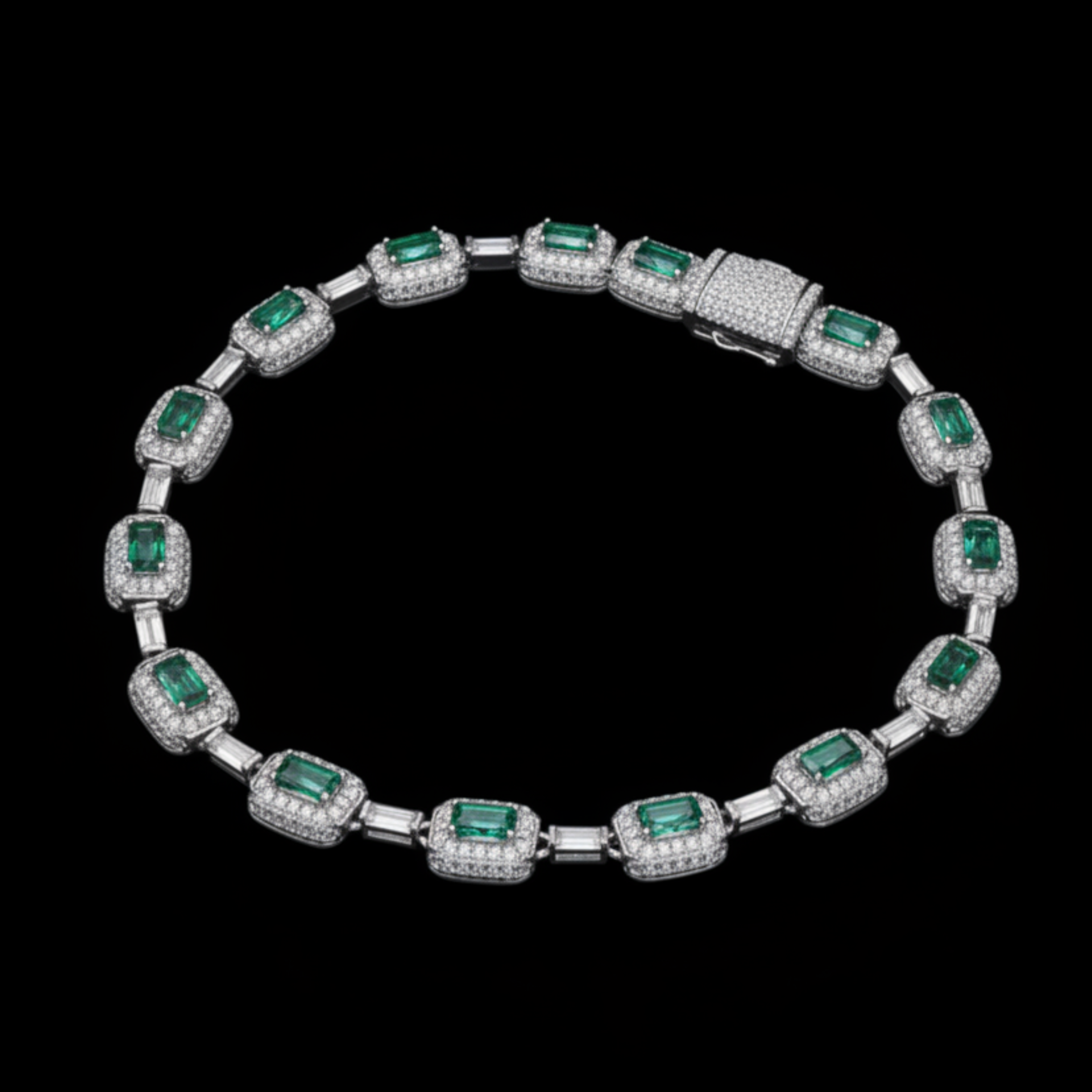 Cushion Cut Emerald Bracelet
