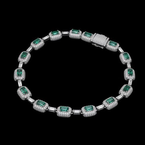 Cushion Cut Emerald Bracelet