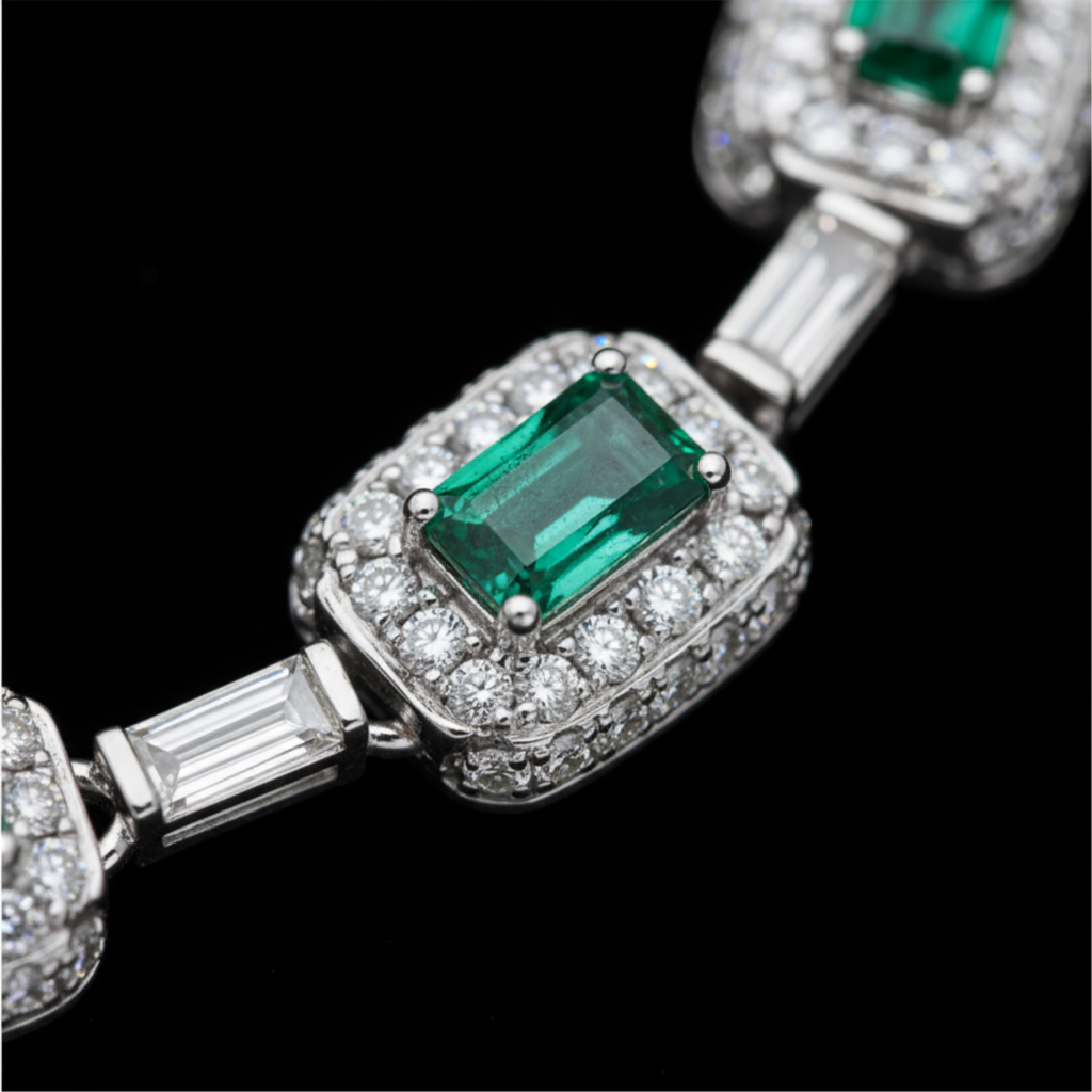 Cushion Cut Emerald Bracelet