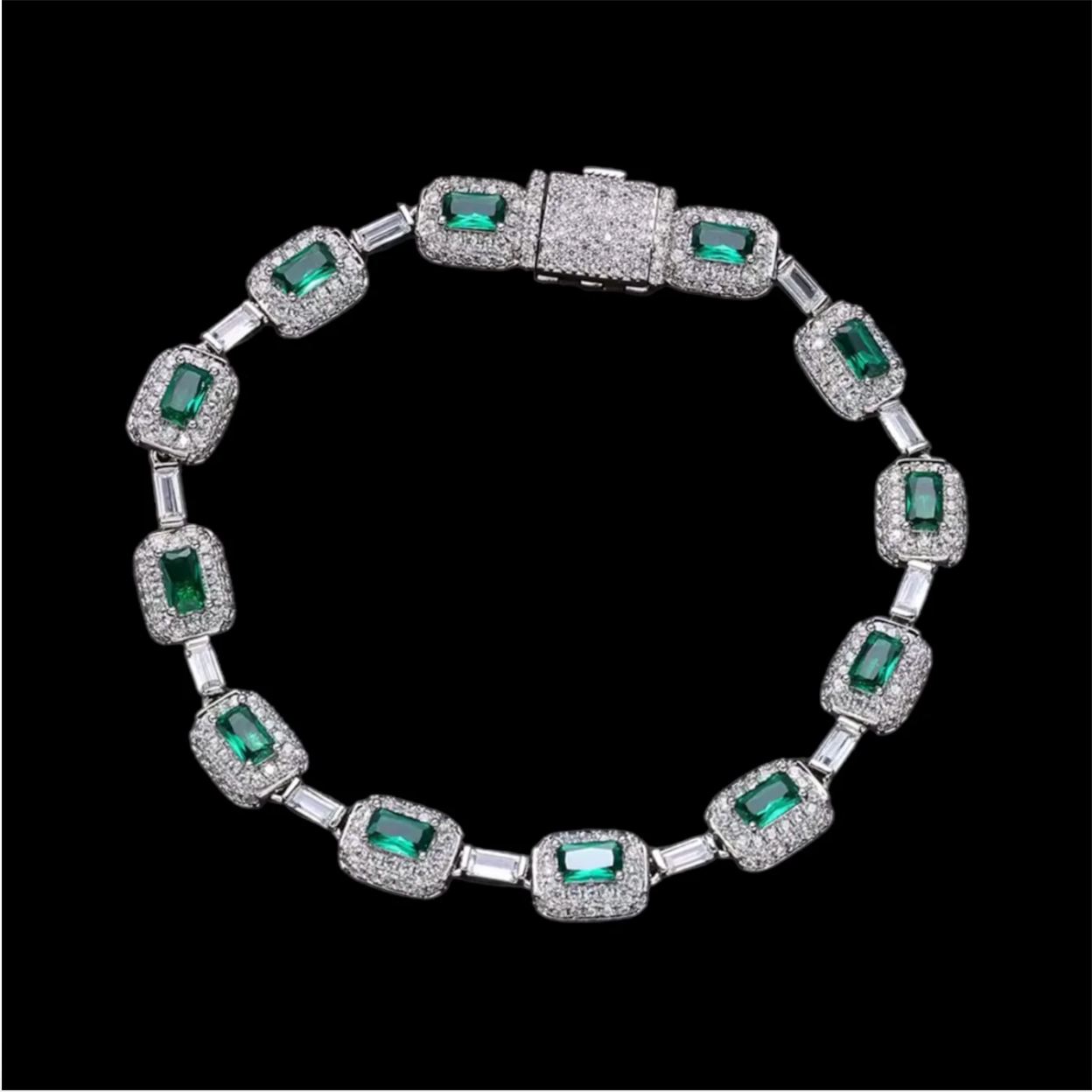 Cushion Cut Emerald Bracelet